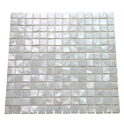 Art3d 12 in. x 12 in. Mother of Pearl Shell Mosaic Tile Backsplash in White
