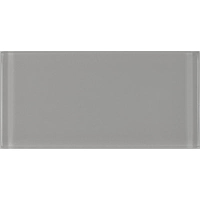 Metro Pebble Gray Subway 3 in. x 6 in. Glossy Glass Subway Tile (8-Pieces/Pack) - Super Arbor