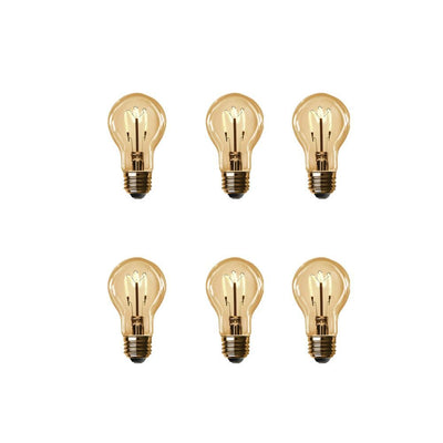 Feit Electric 40-Watt Equivalent AT19 Dimmable Amber Glass Vintage Edison LED Light Bulb with H Shape Filament Warm White (6-Pack) - Super Arbor