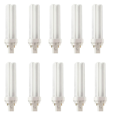 26-Watt G24d-3 CFLni 2-Pin Light Bulb Neutral (3500K) (10-Pack) - Super Arbor