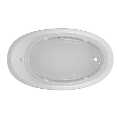 Riva 72 in. x 42 in. Acrylic Right-Hand Drain Oval Drop-in Whirlpool Bathtub with Heater in White - Super Arbor