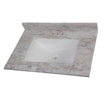 31 in. W Stone Effects Vanity Top in Winter Mist with White Sink - Super Arbor