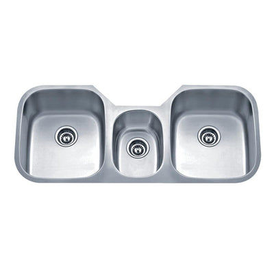 Speciality Series Undermount Stainless Steel 46 in. 40/20/40 Triple Bowl Kitchen Sink - Super Arbor