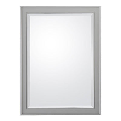 24 in. W x 32 in. H Framed Rectangular Beveled Edge Bathroom Vanity Mirror in Grey - Super Arbor