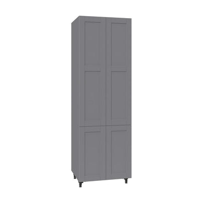 Shaker Assembled 30 in. x 94.5 in. x 24 in. Pantry Cabinet in Gray - Super Arbor