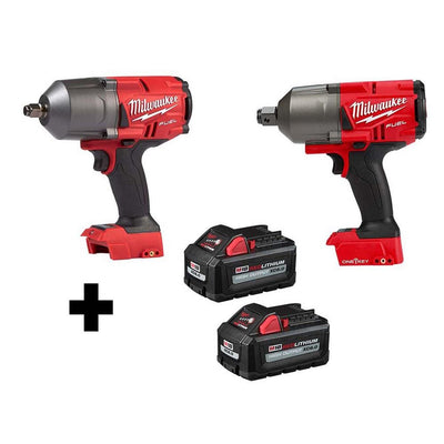 M18 FUEL 18-Volt 1/2 in. Lithium-Ion Brushless Impact Wrench & ONE-KEY 3/4 in. Impact Wrench with (2) 6.0Ah Batteries - Super Arbor