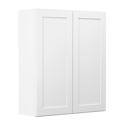 Shaker Ready To Assemble 36 in. W x 42 in. H x 12 in. D Plywood Wall Kitchen Cabinet in Denver White Painted Finish