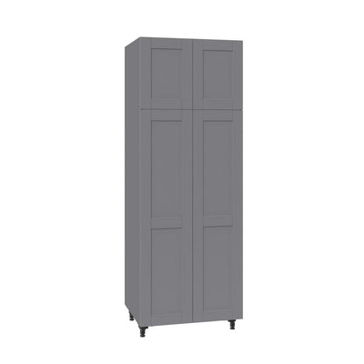 Shaker Assembled 30 in. x 84.5 in. x 24 in. Pantry Cabinet with Five Inner Drawers in Gray - Super Arbor