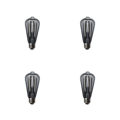 Feit Electric 40-Watt Equivalent ST19 Dimmable LED Smoke Glass Vintage Edison Light Bulb With M Shape Filament Daylight (4-Pack) - Super Arbor
