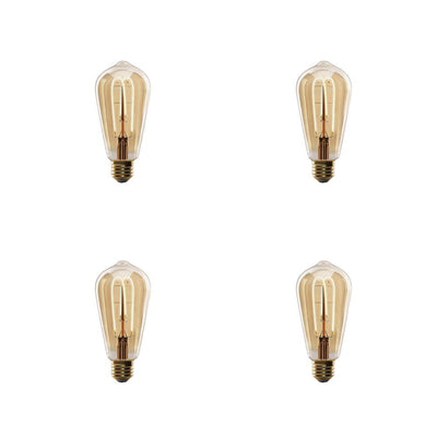 Feit Electric 40-Watt Equivalent ST19 Dimmable Amber Glass Vintage Edison LED Light Bulb with M Shape Filament Warm White (4-Pack) - Super Arbor