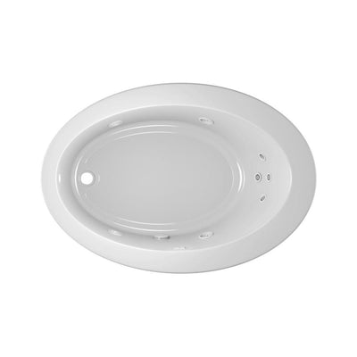 Riva 62 in. x 43 in. Acrylic Left-Hand Drain Oval Drop-In Whirlpool Bathtub with Heater in White - Super Arbor