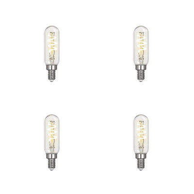 Feit Electric 25-Watt Equivalent T6 Candelabra Dimmable LED Clear Glass Vintage Light Bulb with Spiral Filament Bright White (4-Pack) - Super Arbor