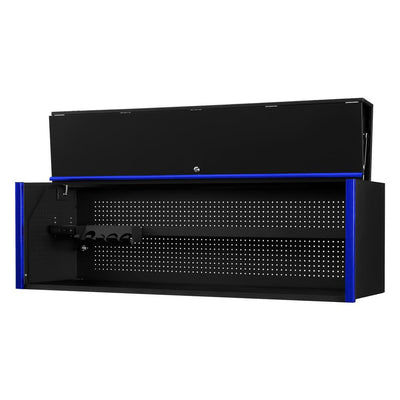 DX 72 in. 0-Drawer Extreme Power Workstation Hutch in Black with Blue Handle - Super Arbor