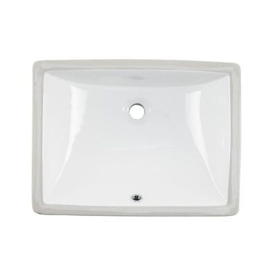 IPT Sink Company Rectangular Glazed Ceramic Undermount Bathroom Vanity Sink in White - Super Arbor
