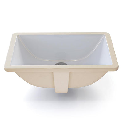 DECOLAV Classically Redefined Rectangular Undermount Bathroom Sink in White - Super Arbor