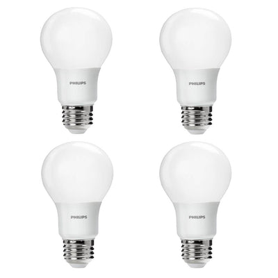 Philips 60-Watt Equivalent A19 Non-Dimmable Energy Saving LED Light Bulb Daylight (5000K) (4-Pack) - Super Arbor