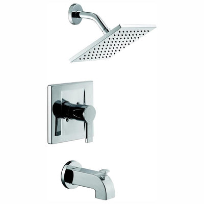 Modern Single-Handle 1-Spray Tub and Shower Faucet in Chrome (Valve Included) - Super Arbor
