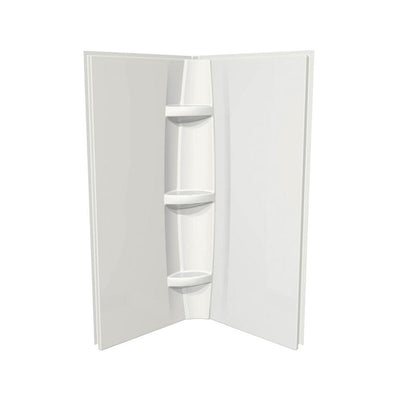 Acrylic 40 in. 40 in. x 72 in. 2-Piece Direct-to-Stud Corner Shower Surround Kit in White - Super Arbor