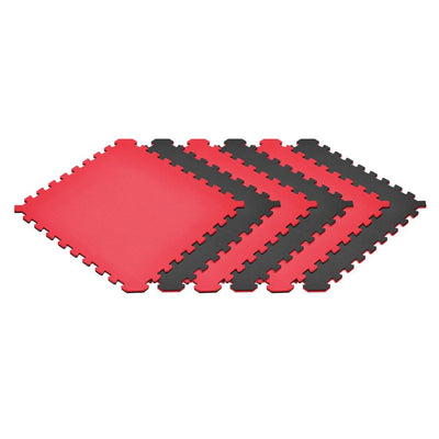 Norsk Black/Red 24 in. x 24 in. x 0.51 in. Foam Reversible Interlocking Floor Mat (6-Pack)
