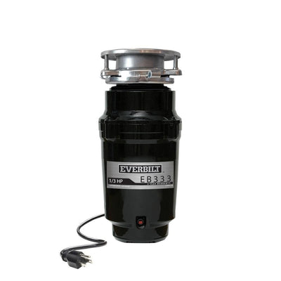 Everbilt 1/3 HP Continuous Feed Garbage Disposal with Stainless Steel Sink Flange and Attached Power Cord - Super Arbor