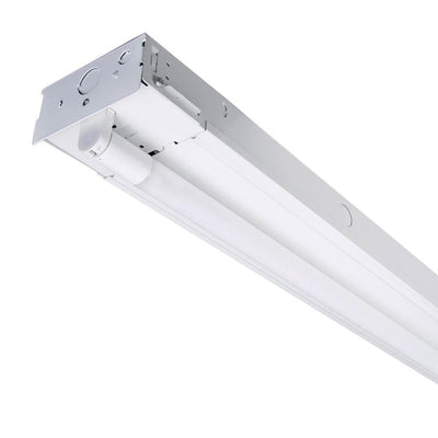 8 ft. 52-Watt 2-Light White Strip Light Fixture T8 Industrial LED with 3500 Lumens DLC Flex Tubes 120-277-Volt 4000K - Super Arbor