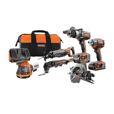 18-Volt Lithium-Ion Cordless 6-Piece Combo Kit with (1) 4.0 Ah Battery and (1) 2.0 Ah Battery, Charger, and Bag - Super Arbor