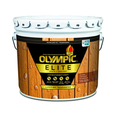 Olympic Elite 3 Gal. Mountain Cedar Woodland Oil Transparent Advanced Exterior Stain and Sealant in One - Super Arbor