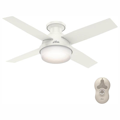 Dempsey 44 in. Low Profile LED Indoor Fresh White Ceiling Fan with Universal Remote - Super Arbor