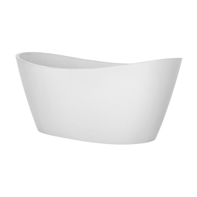 67 in. Luxury Freestanding Bathtub Stand Alone Flatbottom Acrylic Soaking SPA Tub Modern Style in White - Super Arbor