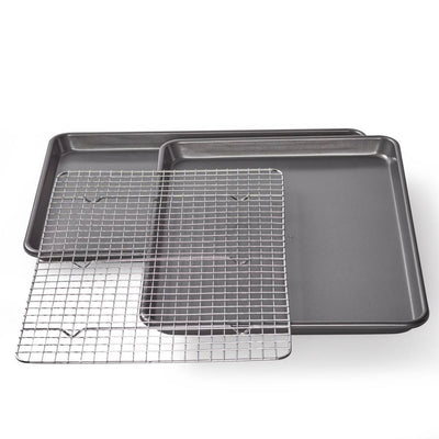 Professional Non-Stick Cookie/Jelly-Roll Pan Set with Cooling Rack - Super Arbor