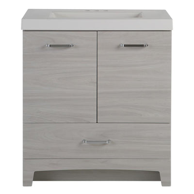 Stancliff 31 in. W x 19 in. D Bathroom Vanity in Elm Sky with Cultured Marble Vanity Top in White with White Sink - Super Arbor