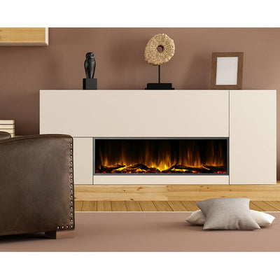 57 in. Harmony Built-in LED Electric Fireplace in Black Trim - Super Arbor