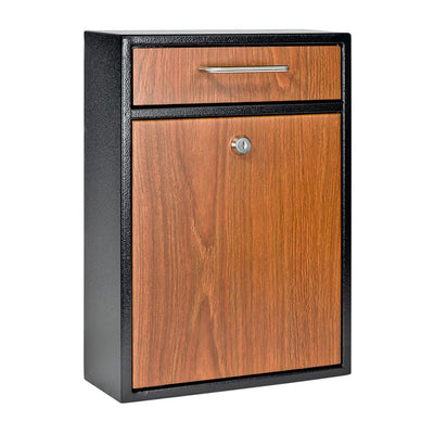 Olympus Wood Grain Locking Wall Mount Drop Box with High Security Reinforced Patented Locking System - Super Arbor