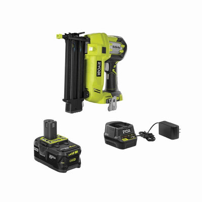 18V ONE+ Cordless AirStrike 18-Gauge Brad Nailer with Sample Nails, (1) 4.0 Ah Battery and Charger - Super Arbor
