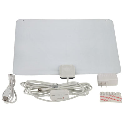 Amplified Indoor Ultra-Thin Multi-Directional HDTV Antenna with 65-Mile Range - Super Arbor