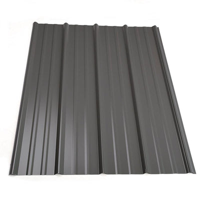 8 ft. Classic Rib Steel Roof Panel in Charcoal - Super Arbor