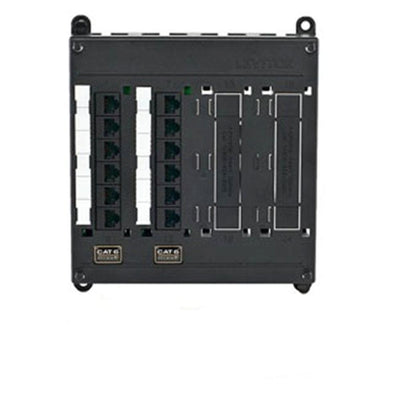 Structured Media Twist & Mount Patch Panel with 12 Cat 6 Ports - Black - Super Arbor