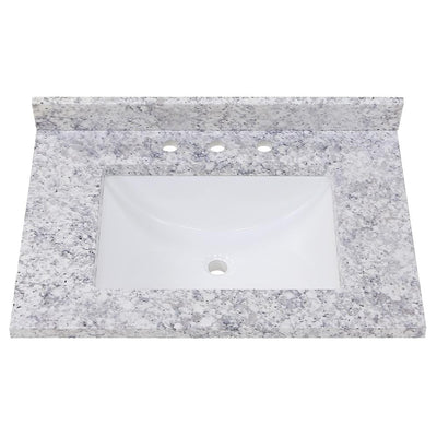 31 in. Stone Effect Vanity Top in Everest with White Sink - Super Arbor