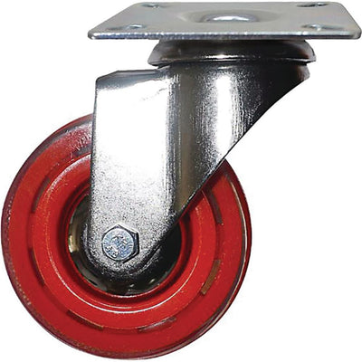 3 in. Rhubarb Red Swivel Caster with 132 lbs. Load Capacity (4-Pack) - Super Arbor