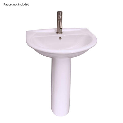 Barclay Products Karla 24 in. Pedestal Combo Bathroom Sink with 1 Faucet Hole in White - Super Arbor