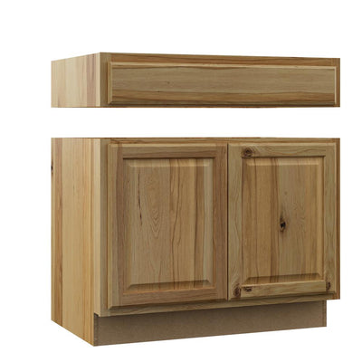 Hampton Assembled 36x34.5x24 in. Accessible ADA Sink Base Kitchen Cabinet in Natural Hickory
