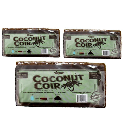 Viagrow 1.4 lbs. Premium Soilless Coconut Coir Brick Grow Media (3-Pack) - Super Arbor