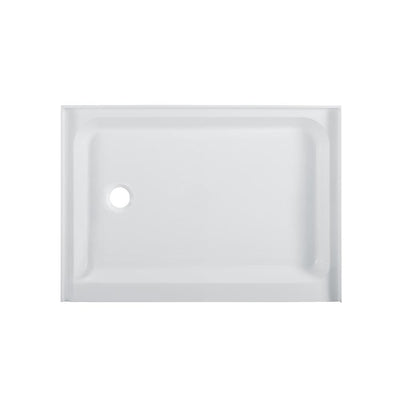 Voltaire 48 in. x 36 in. Single Threshold Acrylic Left Drain Shower Base in White - Super Arbor