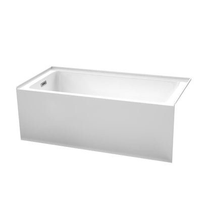 Grayley 60 in. L x 30 in. W Acrylic Left Hand Drain Rectangular Alcove Bathtub in White with Chrome Trim - Super Arbor