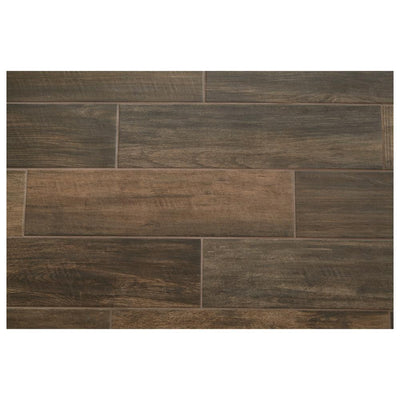 Daltile Brentwood Walnut 6 in. x 24 in. Glazed Porcelain Floor and Wall Tile (14.55 sq. ft. / case) - Super Arbor