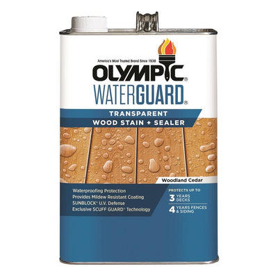 Olympic WaterGuard 1 gal. Woodland Cedar Transparent Wood Stain and Sealer - Super Arbor