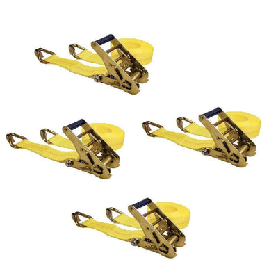 25 ft. x 2 in. 3,333 WLL Ratchet Tie-Down with J Hooks (4-Pack) - Super Arbor