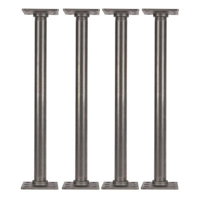 1 in. x 1.5 ft. L Black Steel Pipe Square Flange Table Leg Kit (Set of 4)