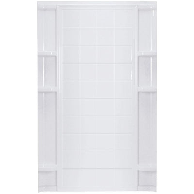 Ensemble 60 in. x 60 in. x 72-1/2 in. 1-piece Direct-to-Stud Shower Wall in White - Super Arbor