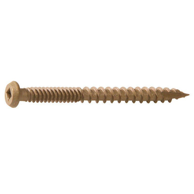#9 x 3 in. Coarse Brown Polymer-Plated Steel Star-Drive Bugle Head Composite Deck Screws (5 lb. Pack)